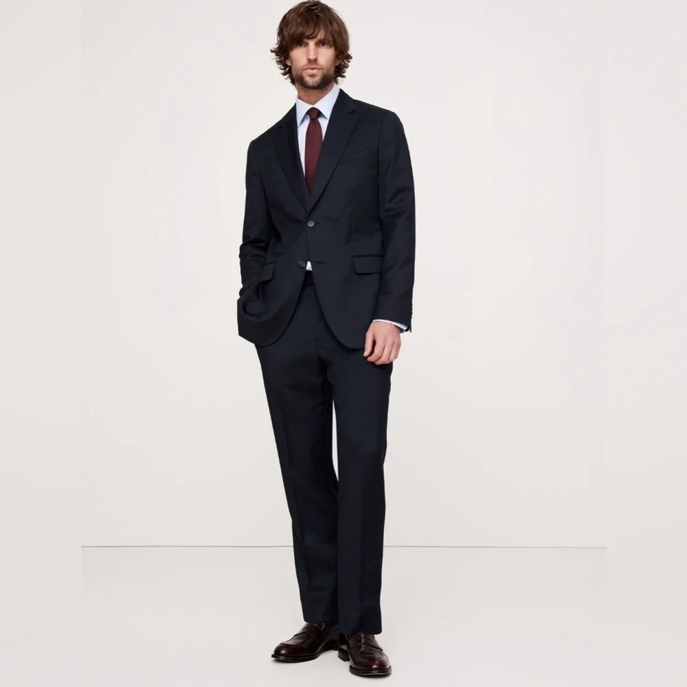 NWT! Banana Republic Navy Blue Signature Italian Houndstooth Suit Jacket 💖